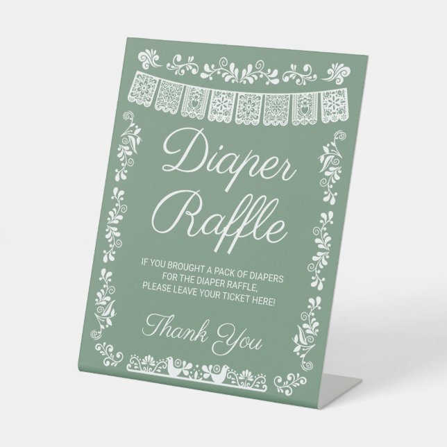 Cielito Lindo Baby Shower Diaper Raffle Sign (Front)