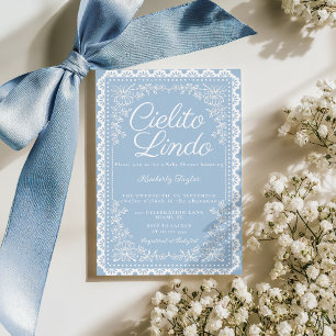 Cielito Lindo Baby Shower Invitation Dusty Blue