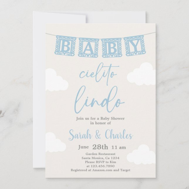 Cielito Lindo Baby shower Invitation garçon (Devant)