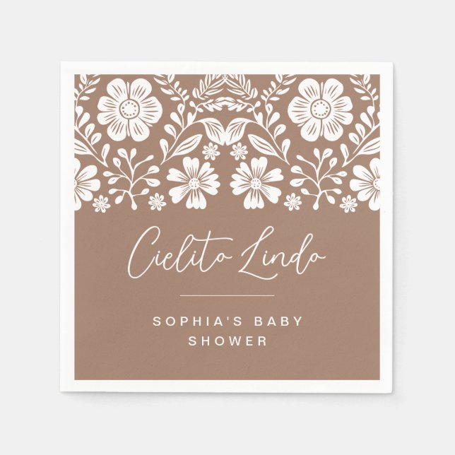 Cielito Lindo Baby Shower Terracotta Invitation Napkin (Front)
