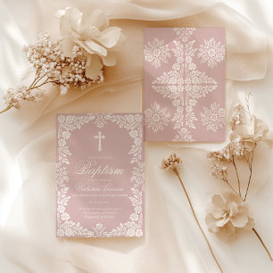Cielito Lindo Baptism Blush Pink Invitation