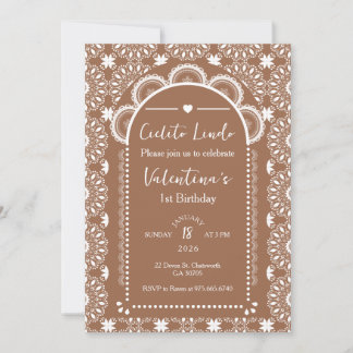 Cielito Lindo Beige 1st Birthday Invitation