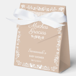 Cielito Lindo Beige Baby Shower Muchas Gracias Favor Box