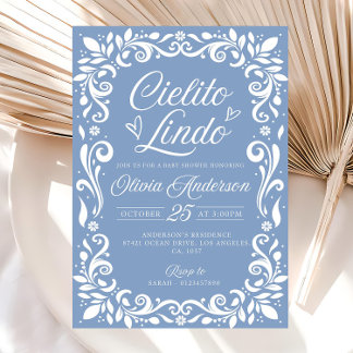 Cielito Lindo bleu Invitation Cielito Editable