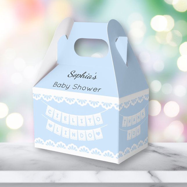 Cielito Lindo Blue Baby Shower Favor Box (Creator Uploaded)