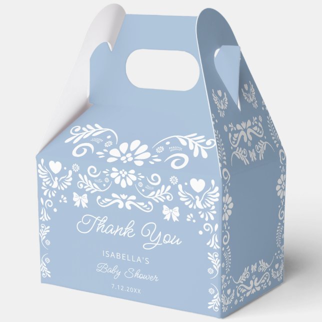 Cielito Lindo Blue Baby Shower Favor Box (Front)