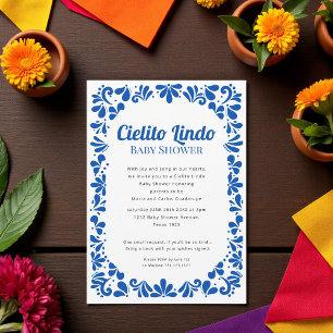 Cielito Lindo  blue white all in one  Invitation