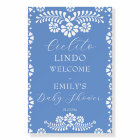 Cielito lindo dusty blue baby shower welcome sign