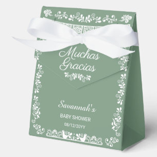 Cielito Lindo Green Baby Shower Muchas Gracias Favor Box