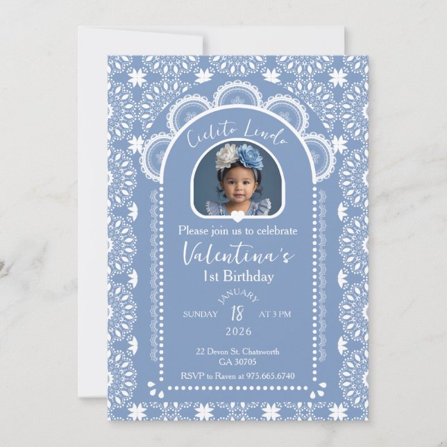 Cielito Lindo Invitation 1er anniversaire avec pho (Devant)