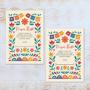 Cielito Lindo Mexican Baby Shower Diaper Raffle Enclosure Card