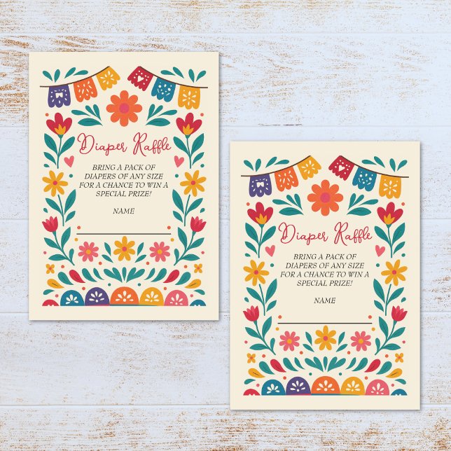 Cielito Lindo Mexican Baby Shower Diaper Raffle Enclosure Card (Creator Uploaded)