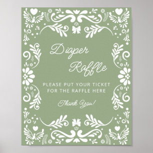 Cielito Lindo Mexican Baby Shower Diaper Raffle Poster