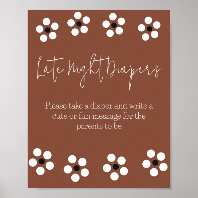 Cielito Lindo Mexican Baby Shower Game Diaper Poster (Front)