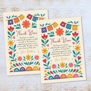Cielito Lindo Mexican Colourful Baby Shower  Thank You Card