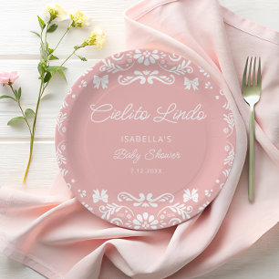 Cielito Lindo Mexican Pink Baby Shower Paper Plate