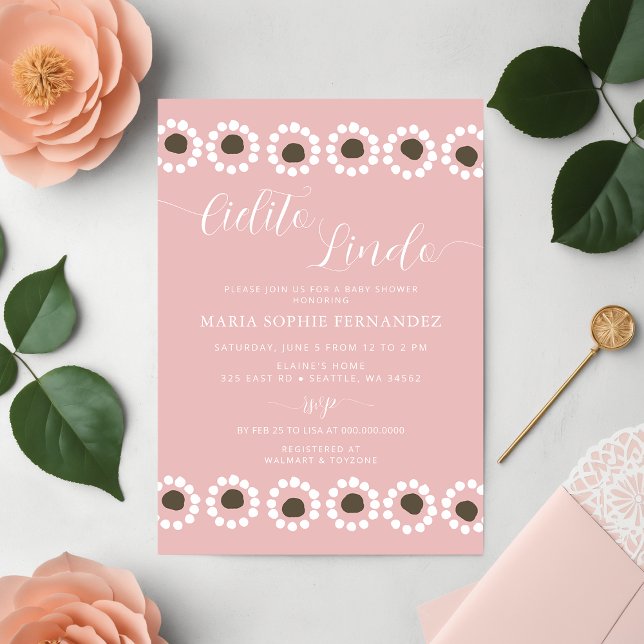Cielito Lindo Mexican Pink Girl Baby Shower Invitation (Cielito Lindo Mexican Pink Girl Baby Shower Invitation)