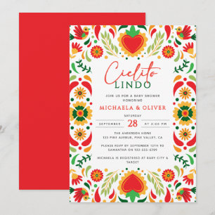 Cielito Lindo Mexican Talavera Tile Baby Shower In Invitation