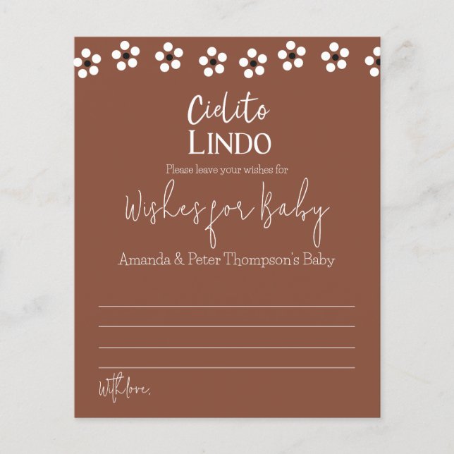 Cielito Lindo Mexican Wishes for Baby Shower Card (Front)