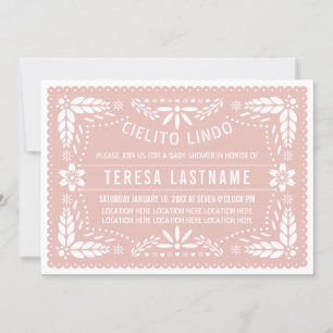 Cielito Lindo papel picado baby girl shower Invitation