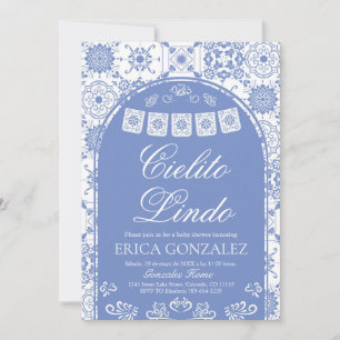 Cielito Lindo Papel Picado Boy Baby Shower Blue Invitation