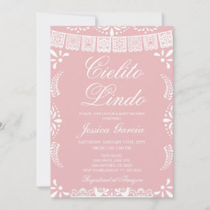 Cielito Lindo Papel Picado Girl Baby Shower Invitation
