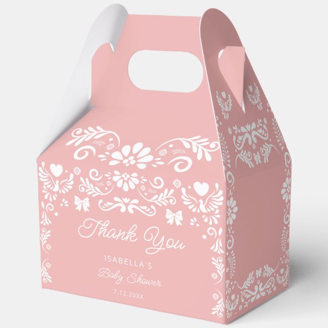 Cielito Lindo Pink Baby Shower Favor Box (Front)