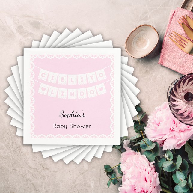 Cielito Lindo Pink Baby Shower Napkin (Creator Uploaded)