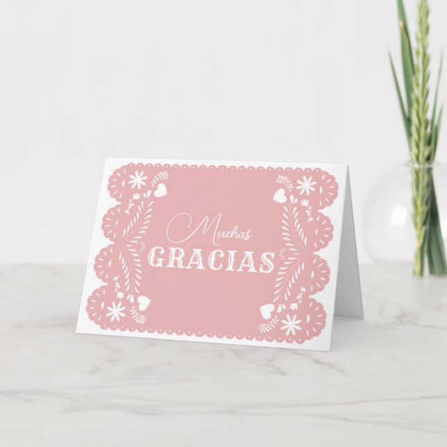 Cielito Lindo Pink Thank You Card (Front)