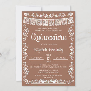 Cielito Lindo Quinceañera Terracotta Invitation