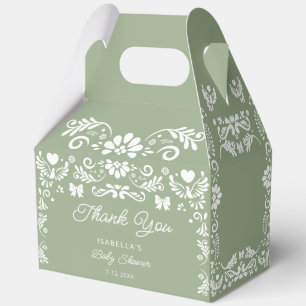 Cielito Lindo Sage Green Baby Shower Favor Box