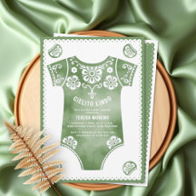 Cielito Lindo sage green bodysuit baby shower