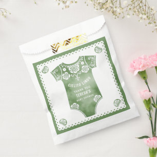Cielito Lindo sage green Thank You baby shower Favour Bag