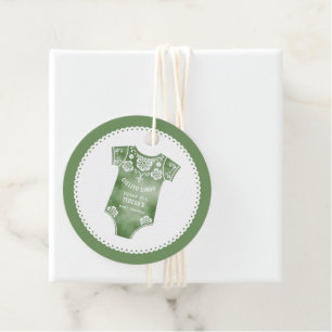 Cielito Lindo sage green Thank You baby shower Favour Tags