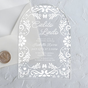 Cielito Lindo Talavera Mexican Baby Shower Acrylic Invitations