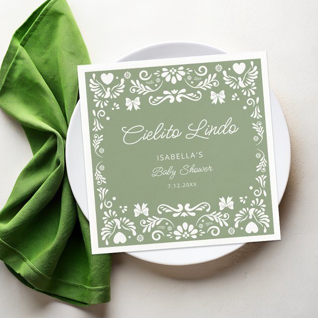 Cielito Lindo Talavera Mexican Baby Shower Napkins (Creator Uploaded)