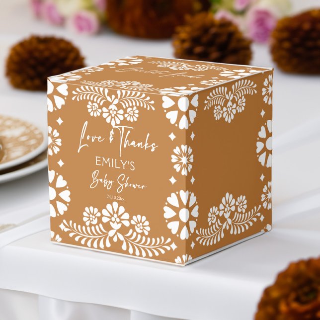 Cielito lindo terracotta baby shower favours favor box (Cielito lindo terracotta Mexican fiesta baby shower favors personalized candy favor boxes)
