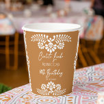 Cielito lindo terracotta Mexican 60th birthday  Paper Cups<br><div class="desc">Cielito lindo terracotta Mexican 60th birthday party personalized paper cups template,  white and brown birthday party monogrammed paper cups,  talavera birthday party personalized table decor,  Mexican 60th birthday personalized paper cups,  papel picado party plates fiesta Mexicana birthday printed paper cups</div>