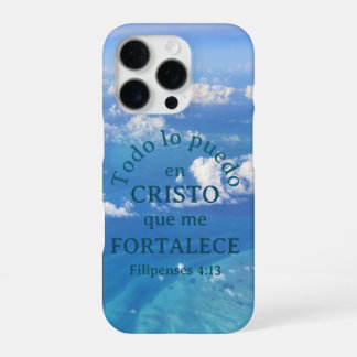 Cielo Azul Cristo Bible Filipenses 4:13 iPhone 16 Pro Case