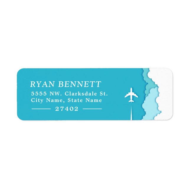 Ciels conviviaux | Adresse personnalisée Turquoise (Devant)