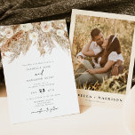 CIERA Bohemian Fall Earthy Pampas Photo Wedding Invitation<br><div class="desc">This wedding invitation features watercolor dry pampas grass and creamy beige florals paired with a modern script font. This invitation is perfect for your fall or summer earth tone bohemian wedding. Easily add a photo and your wedding website onto the backside for a personal touch.</div>