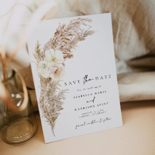 CIERA Boho Dry Pampas Grass Save the Date Invitation
