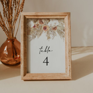 CIERA Boho Terracotta Pampas Desert Table Numbers