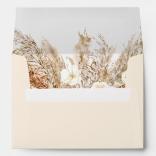 CIERA Creamy Bohemian Pampas Grass Desert Themed Envelope