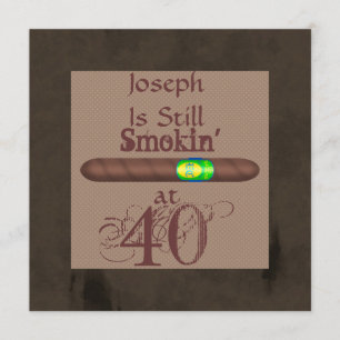 Cigar 40th Birthday Invitations