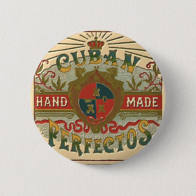Cigar Ad Cuban Perfectos Retro Ad 2 Inch Round Button (Front)