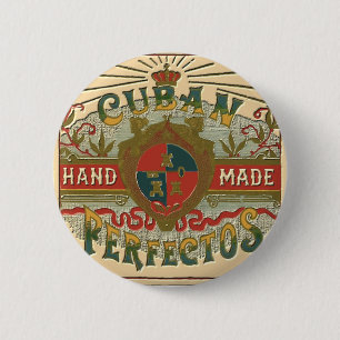 Cigar Ad Cuban Perfectos Retro Ad 2 Inch Round Button