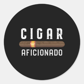 Cigar Aficionado Cigar Smoking Rolling Classic Round Sticker