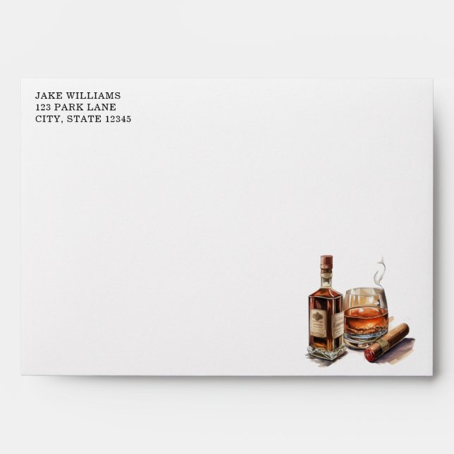 Cigar Anniversaire Bachelor Party Enveloppe (Devant)