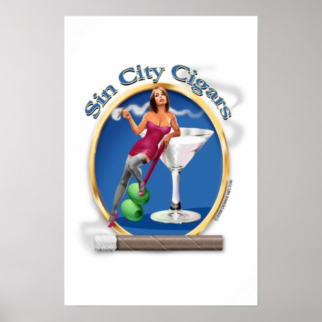 Cigar Art "Martini Girl" logo Poster (Front)